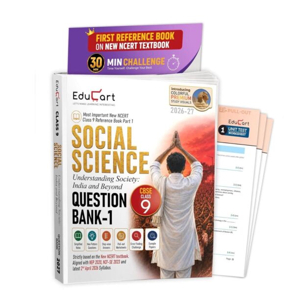 Educart CBSE Class 9 Social Science Question Bank 2026-27 | Understanding Society: India & Beyond PART-1