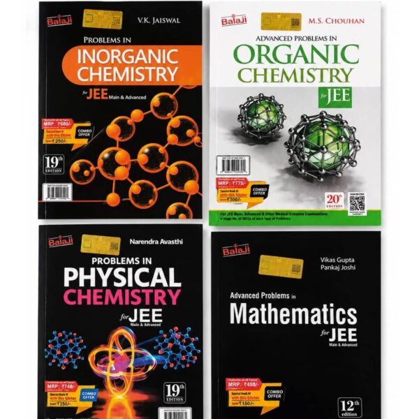 Balaji Advanced Problems in Organic Chemistry | Inorganic Chemistry | Physical Chemistry | Black Book Maths  Set of 4 Books | For JEE Mains And Advance